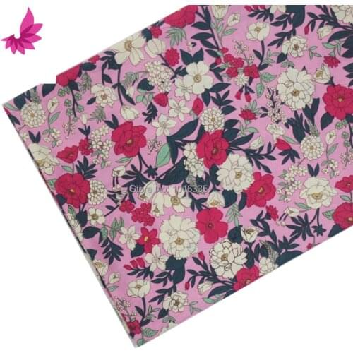 Hot Sale Pink Sewing Textile Bedding Cloth Quilting Patchwork Printed Blue Floral Designs 100% Cotton Fabric Tecido Decoration