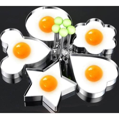 Stainless Steel Omelette Machine Model Poached Egg Mold Heart-shaped Omelet Kitchen Accessories Gadget Rings Dropshipping Center