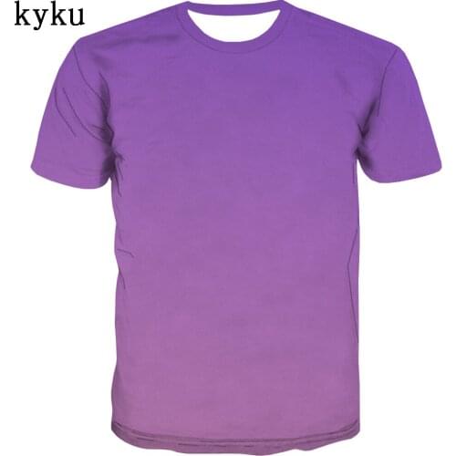 KYKU Brand Purple T shirt Men Solid Color Funny T shirts Leisure Shirt Print Hip Hop Tshirt Printed Short Sleeve Punk Rock