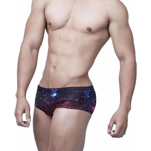 Mens Swimwear Swimsuits Gird Print Swim Boxer Briefs Trunks Beach Bikini Surf Board Shorts Quick Dry Beachwear Sports Underwear