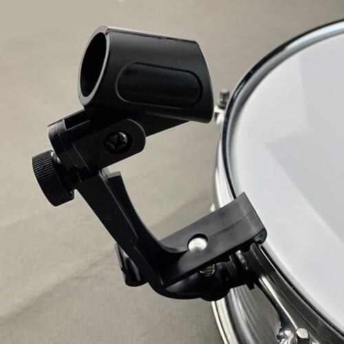 NEW Pair of Drum Microphone Clamp Holder Adjustable Clip On Mic Holder Stand Black