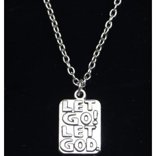 New Fashion Necklace 20x12mm let go let god Pendants Short Long Women Men Colar Gift Jewelry Choker