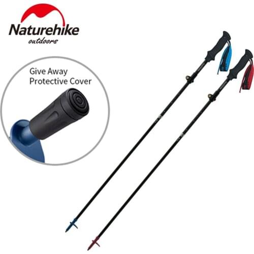 Naturehike 5-Section Carbon Fibre Hiking Stick 34cm Folding Adjustable Telescopic Baton Walking Stick Camping Trekking Poles