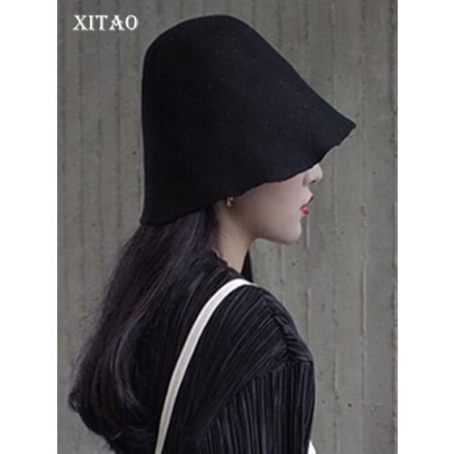 XITAO Adult Women Bucket Hats Korea Fashion 2019 Autumn Elegant Campaniform Minority Fold Handsome Simple Flower Cap GCC1362