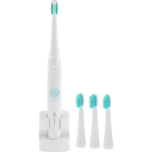Rechargeable Electric Toothbrush 3Replacement Head Sensitive Teeth Clean US Plug