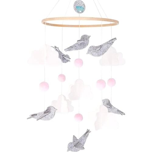 Hanging Nursery Ornament Room Decor Photography Prop Newborn Felt Wind Chime Toy Kids Cute Soft Pendant Crib Mobile Easy Install