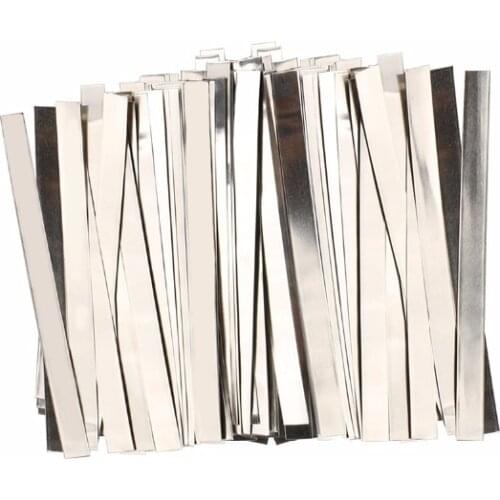 Pure Nickel Strip - 0.15 x 8 x 100 mm Soldering Tab for Battery Welding Ni200, 100 pcs