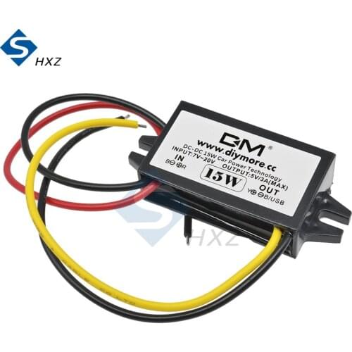 Dc -Dc Step Down Buck Regulator Converter 12V to 5V 3A 15W Car Monitor Potting Waterproof Power Supply