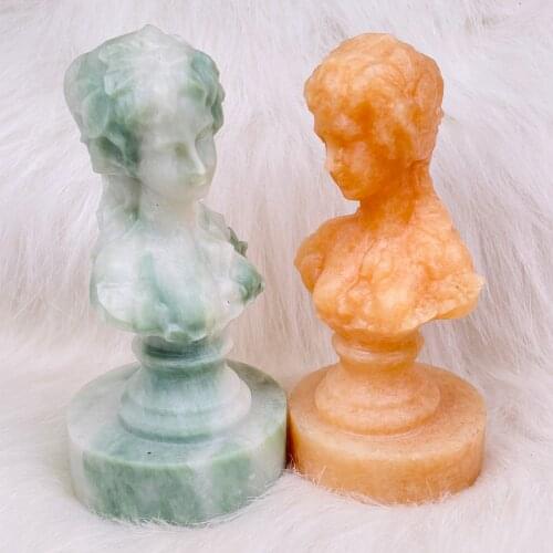 Natural Marble & Jade Carved Venus Goddess Portrait Statue Roman Mythology Home Decorations