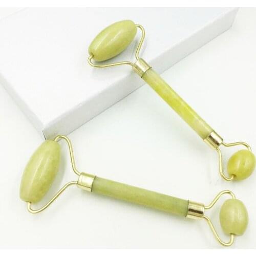 1 pc Real Jade Roller Anti-wrinkle Massage Big & Small Dual Roller Facial Slimming Muscle Relaxation