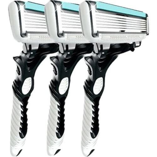Professional 3pcs/pack Quality Shaving Machine 6-Layer Safety Razor Blades Manual Shaving Shaver Face Care Beard Hair Remover