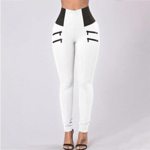 Splicing High Waist Pants Women New 2021 Casual Spring Skinny Slim Buttocks OL Office Lady Pencil Pants Female Femme Trousers