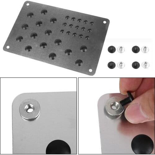 Universal Car Floor Mat Foot Heel Scuff Plate Non-slip Carpet Patch Auto Alloy Plate Anti-skid Pad Car Interior Accessories