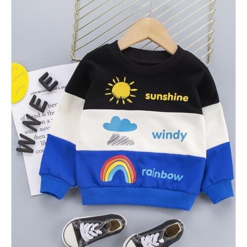 VOGUEON Boys Girls 2021 Spring Autumn Top Long Sleeve Clothes Children Boy Girl Clothing Cartoon Print Child Fashion Sweatshirt