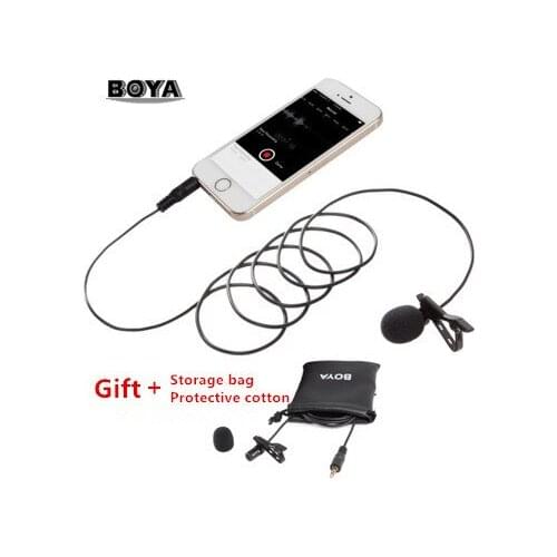 BOYA BY-LM10 Smartphone Omnidirectional Lavalier Microphone Phone Audio Video Recording for iPhone 6 6s 5 Sumsang S6 S5 S4 HTC
