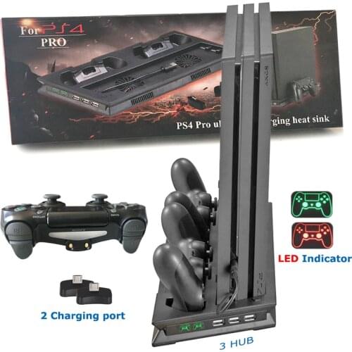 PS4 PRO Vertical Cooling Fan Charging Stand For PlayStation 4 Joystick Charger Dock Station for Sony Playstation 4 Pro Games