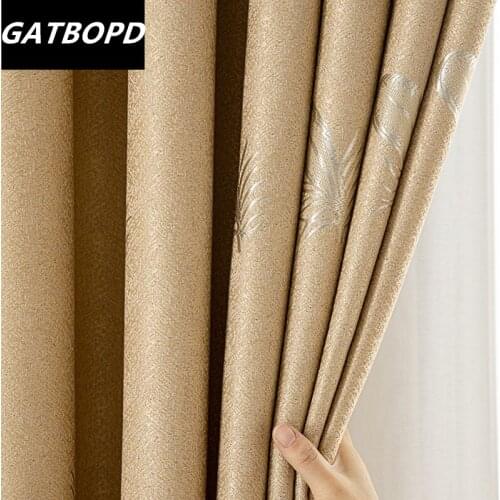 Nordic Modern Jacquard Curtains Blackout Bedroom Feathers Curtains Living Room Window Curtains Fabric For Curtains