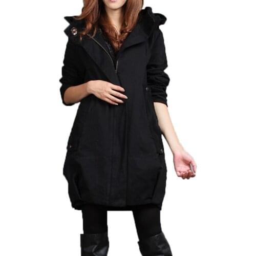 Womens Hoodies 2020 Autumn Female Windbreaker Fashion Slim Women Long Coats Plus Size Ladies Trench Coat Winter Thick Coats D3