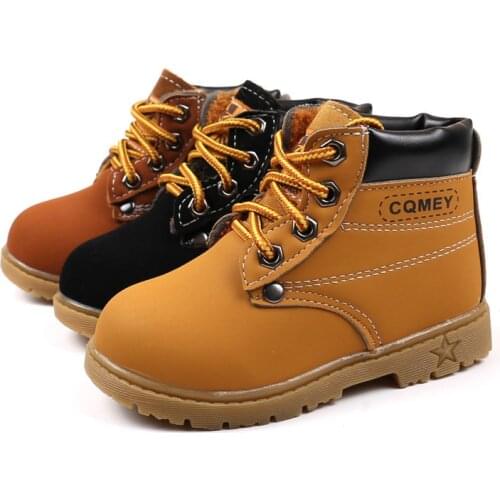 Winter Childrens boots Girls Boys Plush Martin Boots Casual Warm Ankle Shoes Kids Fashion Sneakers Baby Snow Boots