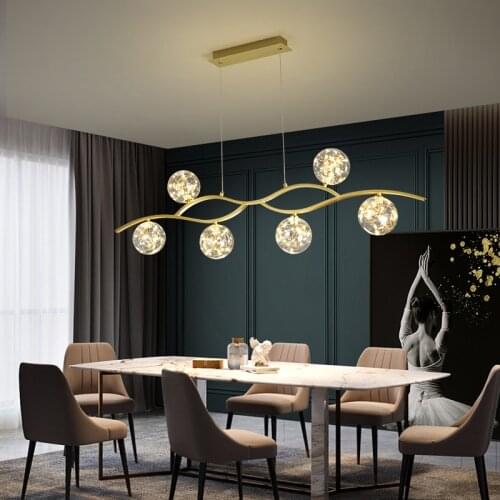 Postmodern golden luxury glass lamp simple atmosphere living room dining room chandelier light luxury creative hotel bar lamp