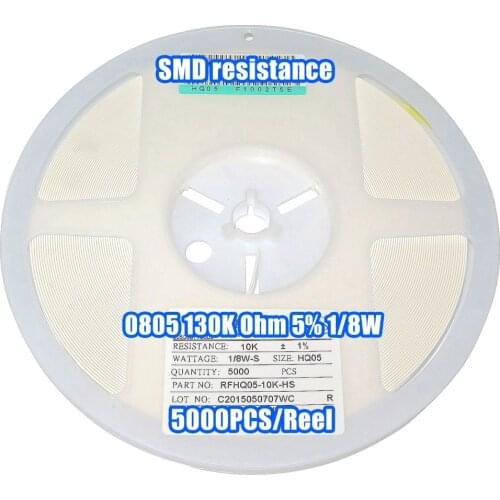 1 Reel 0805 130k 130K Ohm 5% 1/8W SMD Resistance 5000PCS/Reel