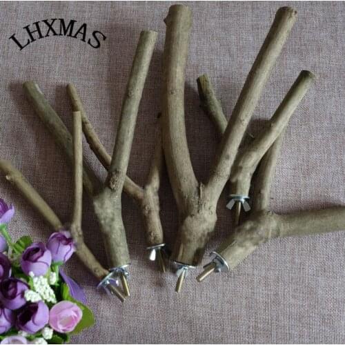 1pcs Bird Perch Stand Tree Branch Chew Toy Paw Grinding Clean For Parakeet 5Sizes D123