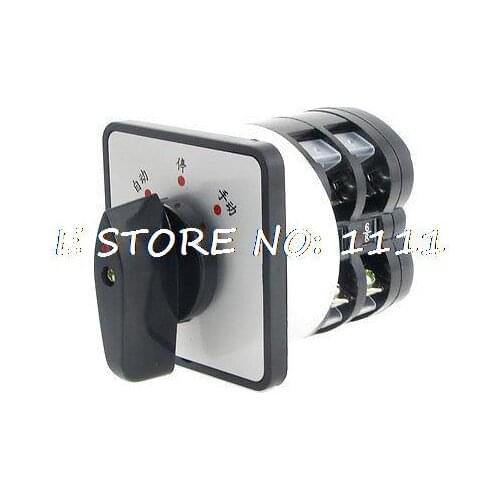 DC 220V 0.27A on/off/on 8 Screw Terminals Rotary Cam Changeover Switch