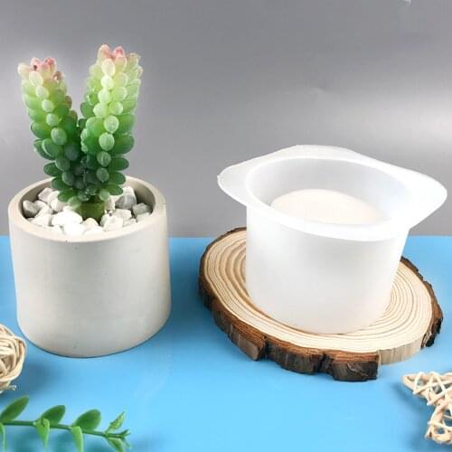 3D Big Size Plant Pot Mold Silicone Succulent Flower Pot Concrete Cement Clay Molds DIY Epoxy Resin Pen Holder Storage Box Mould