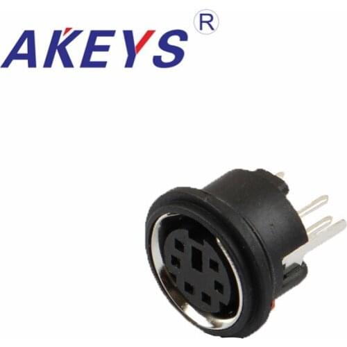 5PCS MDC-6-04 Circular DIN Jack Female 6 pin PCB Mount Connector S Terminal