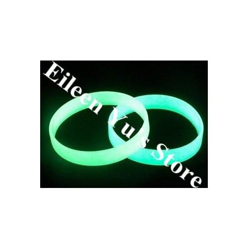 50Pcs/Lot ) Promotion Gift Unisex Blank Silicone Glow in the Dark Bracelet For Women Silicone Men Wristband