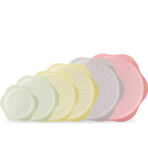 6PCS Silicone Stretch Lids Universal Food Silicone Cover Microwave Food Anti-Sputtering Cover Kitchen Wrap Seal Fresh Keeping