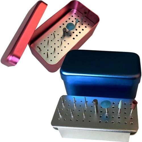 60 Holes Dental Sterilization Disinfection Holder Block Case Box for Burs and Polishing Kits Dentist Instrument
