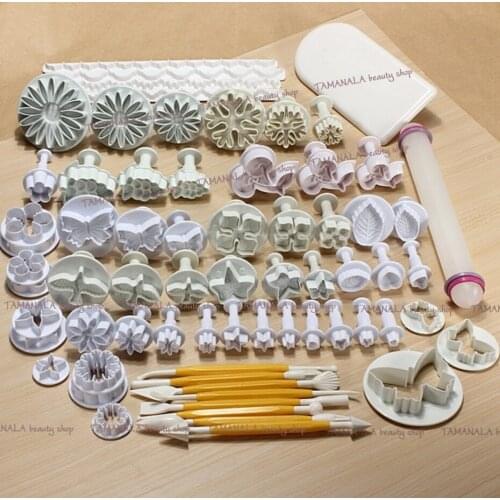 68 pcs Sugarcraft Cake Decorating Fondant Plunger Cutters Tools Mold Cookies Set