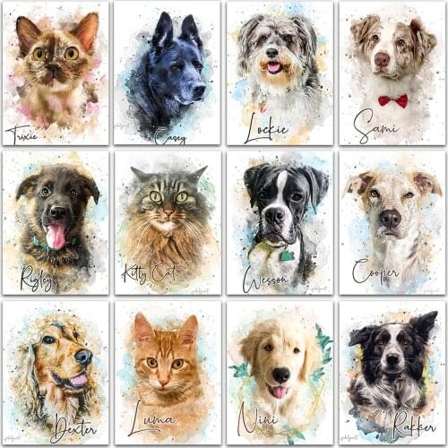 5D DIY Diamond Painting Cartoon animals dog Cat Full Square&Round Diamond mosaic embroidery Cross stitch home decor paint art