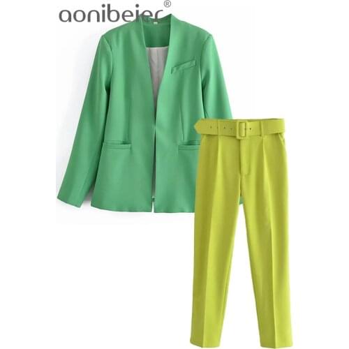 Женские элегантные брючные костюмы Aonibeier China At AliExpress