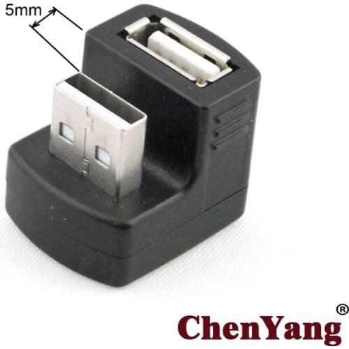 Chenyang Black New Right Angled USB 2.0 A Male to Female Extension 90 180 Degree Adapter