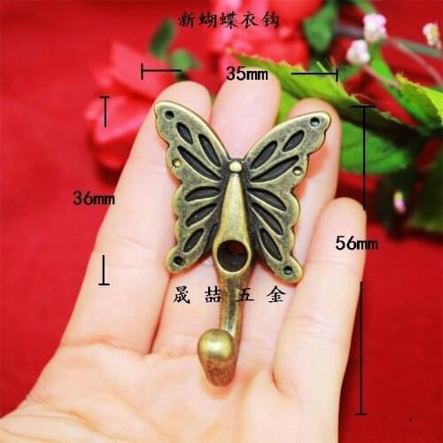 35*56*30mm Coathook Black clothes hanging hook Single hook Antique Furniture Hardware hook up Furniture Hook wholesale