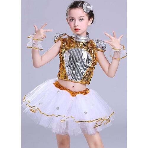 Children Performance Dance Costume Jazz Modern Dance Hip-hop Sequins Kid Girls Party Clothing Pants&Shirt Set Girl Jazz Dance