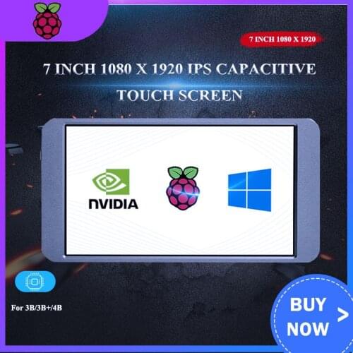 Raspberry Pi 4 Model B/ 3B+/ 3B 7 inch 1080 X 1920 IPS Capacitive Touch Screen with case AF anti-fingerprint tempered glass