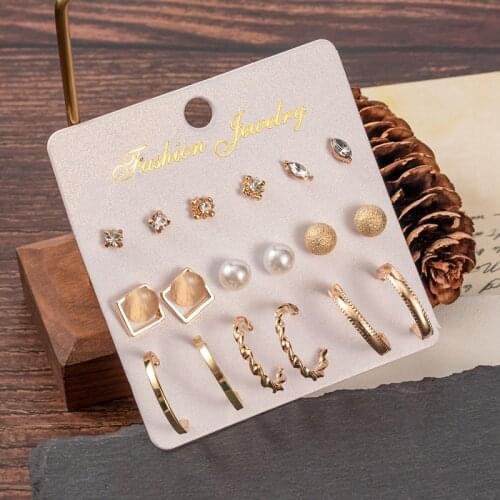 Hot Sale Fashion Bohemian Earrings Set For Women New Trendy Flower Round Geometric Earring 2020 Trend Female Fashion Jewelry