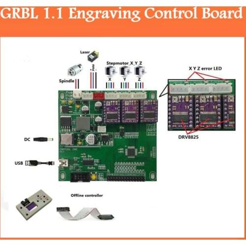 GRBL 1.1,USB port cnc engraving machine control board, 3 axis control,laser engraving machine board