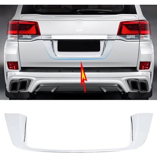 For Toyota Land Cruiser LC200 2016-2020 ABS Chrome Trunk Rear License Plate Frame Cover Trim Car Styling Accessorie