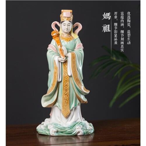Southeast Asia HOME family Temple Worship porcelain GUAN YIN Mazu Goddess Patron saint God buddha statue bless safe good luck