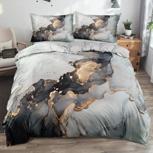 Classic 3D Marble Quilt Cover Set Bedding Sets Comforter Covers Pillowcases Duvet Cover Linens Bed King 200x200 Home Textiles