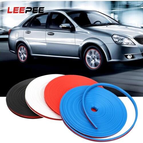 LEEPEE 8M Car Wheel Protection Tyre Decorative Strip Wheel Sticker Tire Protection Care Cover Car Shape Modification Car-styling