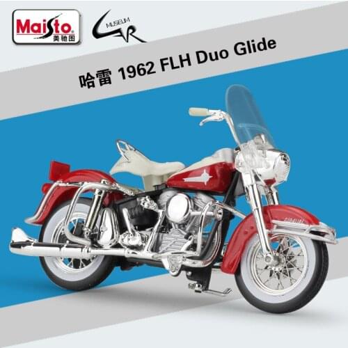 Maisto 1:18 Harley 1962 FLH Duo Glide Model Car Simulation Alloy Motorcycle Metal Toy Car Childrens Toy Gift Collection
