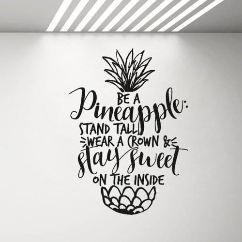 Motivational Words Vinyl Wall Decal Pineapple Funny Quote Inspiring Home Decor Stickers Bedroom Office Decorate Mural G637