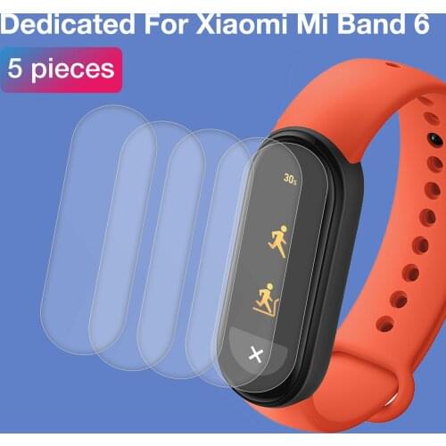 5 Pcs TPU Soft Film Screen Protector For Xiaomi Mi Band 6 Smart bracelet Anti-scratch Ultra-thin Cover HD Screen Protective Film