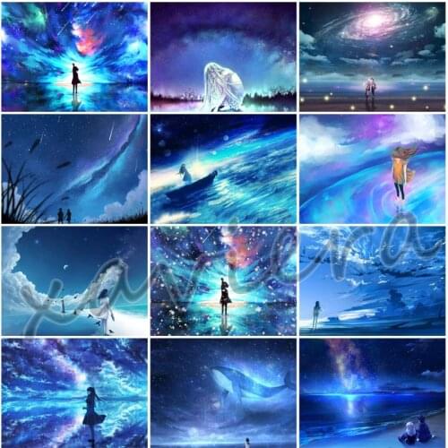 Xaviera Diy 5D Diamond Painting Starry Sky Fantasy Landscape Full Drill Embroidery Kits Cartoon Anime Mosaic Cross Stitch Crafts