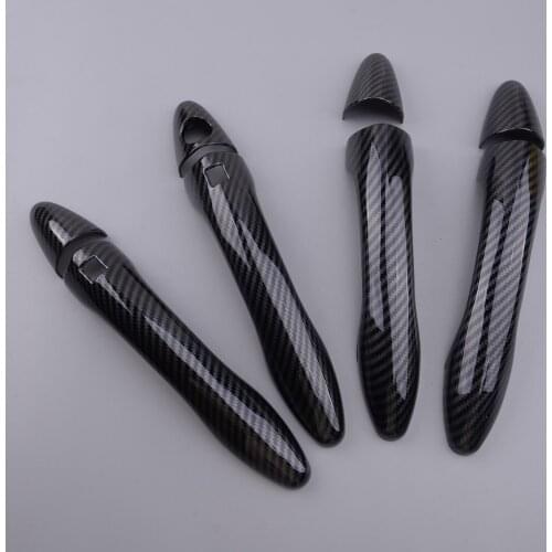 1 Set Exterior Smart Door Handle Covers Trims Caps Decor Carbon Fiber Style ABS Fit For Kia Optima K5 2011 2012 2013 2014 2015